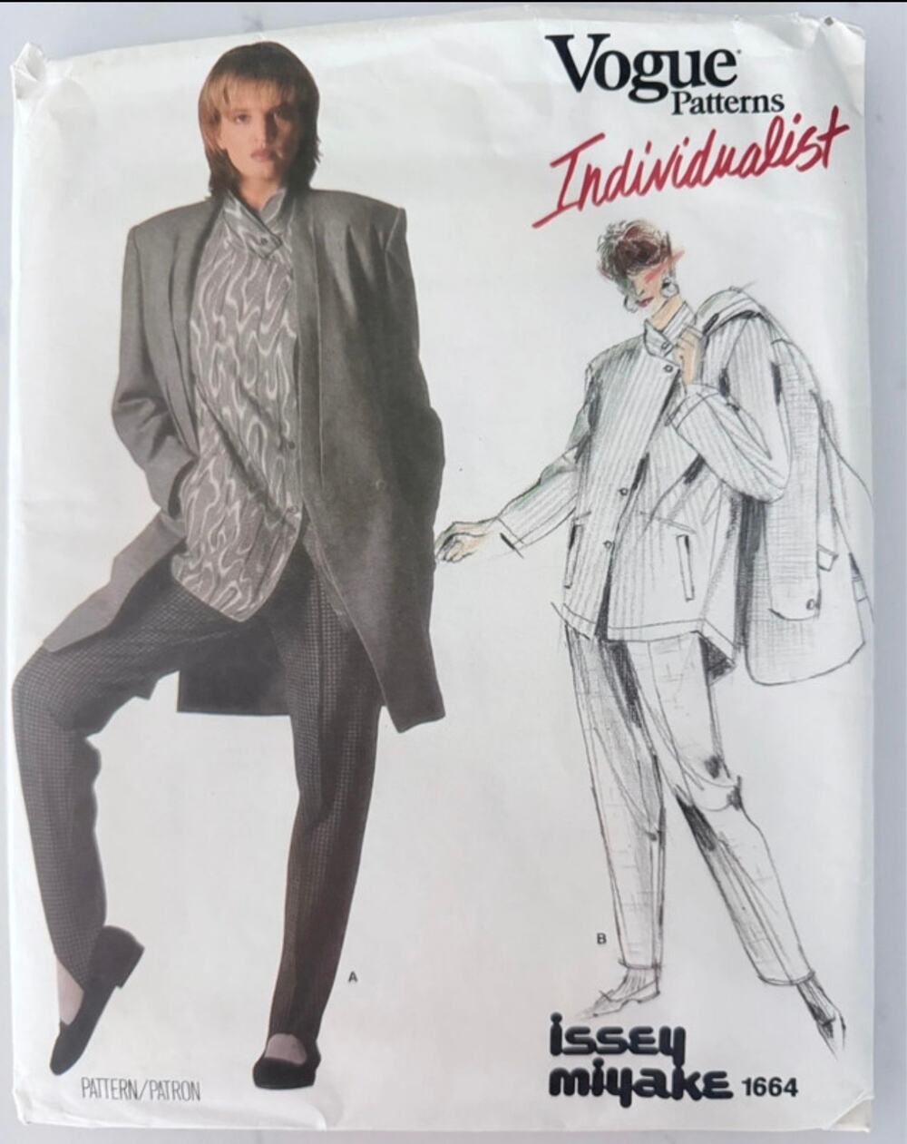 Issey Miyake Vogue Patterns Individualist #1664 Jacket Shirt Pants Designer Orig
